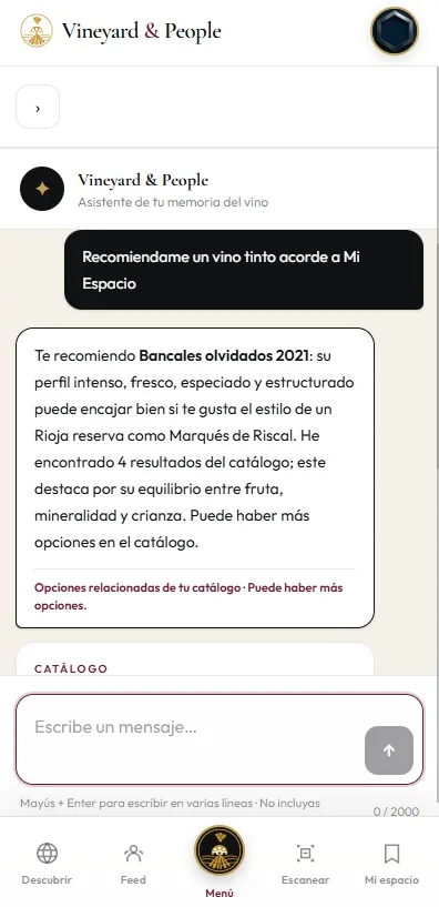 Recomendador de vinos según las preferencias guardadas por el usuario